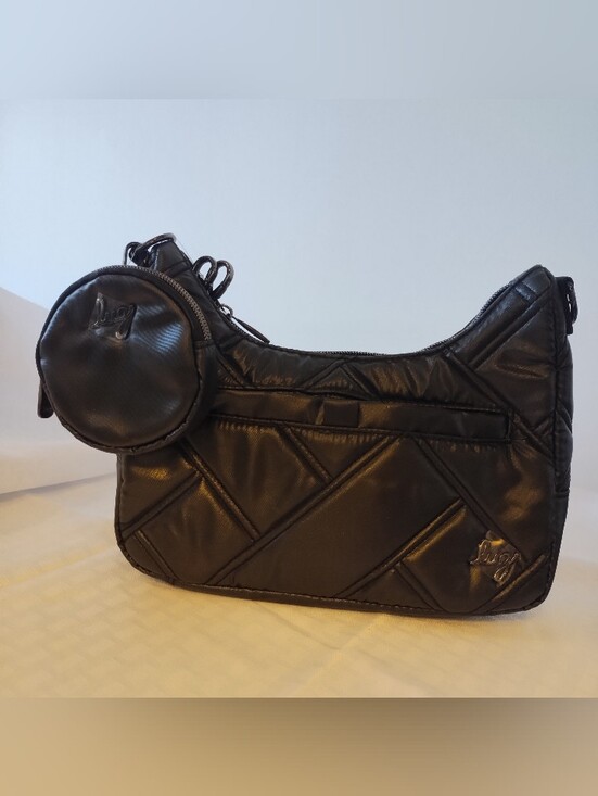 lug Handbags - NWT Lug Curtsy Mini Crossbody Bag with Pouch in Metallic Black